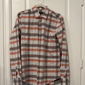 Hugo Boss Gray and Orange Dress Shirt